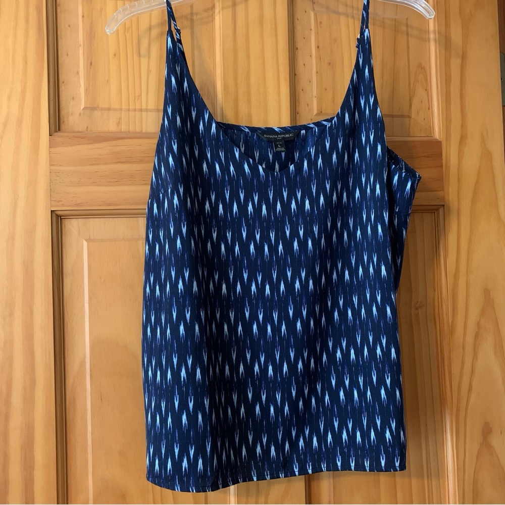 Banana Republic Navy and White Geometric Camisole Tank